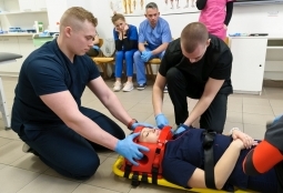 Galeria | WUMed | Ćwiczenia studentów ratownictwa medycznego | Zdjęcie: 13